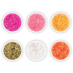 Dungulite Stralucitoare Set 6 Culori - Accesorii Nail Art pentru Manichiura Impecabila
