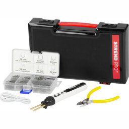 Aparat de lipit/sudat plastic, Strend Pro, cu trusa capse, cleste si geanta, incarcare USB, 2000 mAh GartenVIP DiyLine