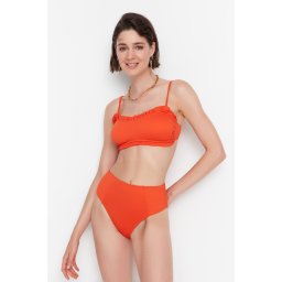 Trendyol Red High Waist Bikini Bottoms