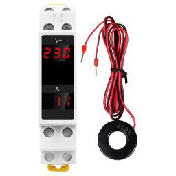 Voltmetru si ampermetru digital monofazic Sinotimer pentru sina tablou DIN
