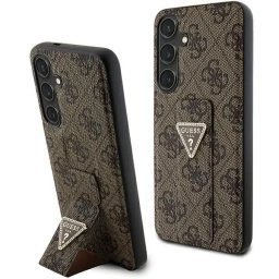 Husa Husă rigida Grip Stand 4G Triangle Strass pentru Samsung Galaxy S24 – maro
