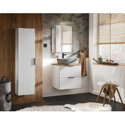 Set Mobilier baie, din mdf, 5 piese, 60 cm, Adel alb