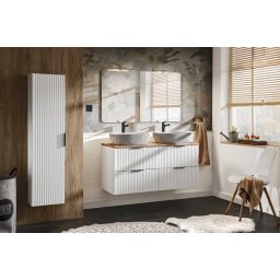 Set Mobilier baie, din MDF, 5 piese, 120 cm, Adel alb