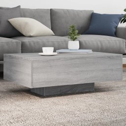 Masuta de cafea cu lumini LED, gri sonoma, 85x55x31 cm GartenMobel Dekor