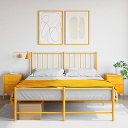 Noptiere, 2 buc., galben mustar, 36x39x50,5 cm, otel GartenMobel Dekor
