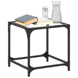 Mese cafea blat din sticla transparenta 2 buc. 40x40x40 cm otel GartenMobel Dekor