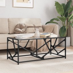 Masuta de cafea, blat din sticla negra, 98,5x50x41 cm, otel GartenMobel Dekor