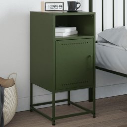 Noptiera, verde masliniu, 36x39x78 cm, otel GartenMobel Dekor