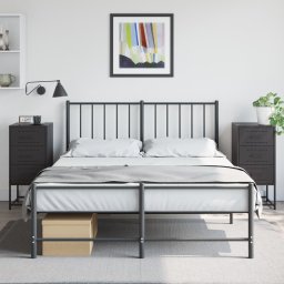 Noptiere, 2 buc., negru, 36x39x78 cm, otel GartenMobel Dekor