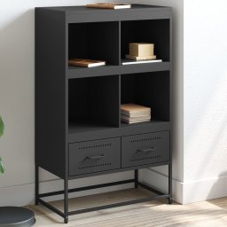 Dulap înalt, negru, 68,5x39x111,5 cm, otel laminat la rece GartenMobel Dekor