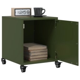 Noptiere, 2 buc., verde olive, 36x39x43,5 cm, otel GartenMobel Dekor