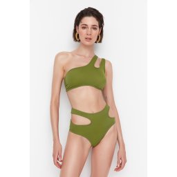 Trendyol Khaki a tăiat funduri de bikini detaliate