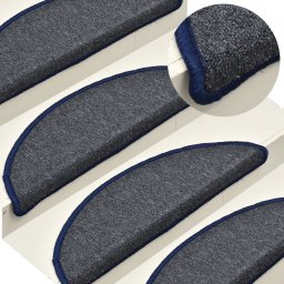 Covorase pentru trepte scara, 15 buc., gri/albastru, 56x17x3 cm GartenMobel Dekor