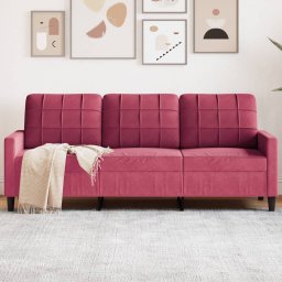 Canapea cu 3 locuri, rosu vin, 180 cm, material catifea GartenMobel Dekor