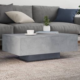 Masuta de cafea cu lumini LED, gri beton, 85x55x31 cm GartenMobel Dekor