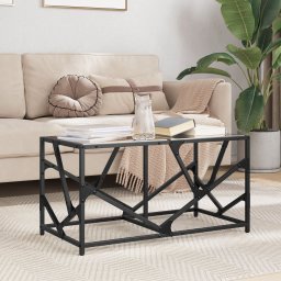 Masuta de cafea, blat din sticla negra, 78,5x40x41 cm, otel GartenMobel Dekor