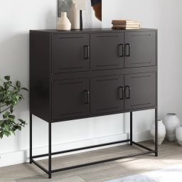 Dulap, negru, 100,5x39x107 cm, otel laminat la rece GartenMobel Dekor