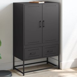 Dulap înalt, negru, 68x39x111,5 cm, otel laminat la rece GartenMobel Dekor