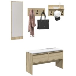 Set mobilier pentru hol, 4 piese, stejar sonoma, lemn prelucrat GartenMobel Dekor