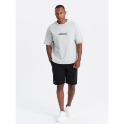 Ombre Men's short ottoman knit sweat shorts - black