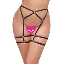 Cottelli Silky Soft Straps Suspender Belt 2340577 Black L/XL