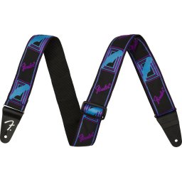 Fender Neon Monogrammed Strap Blue and Purple