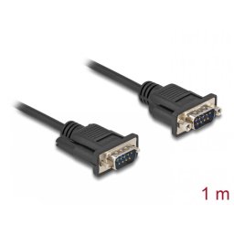 Cablu serial RS-232 DB9 T-T 1m Negru, Delock 88000