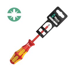 surubelnita VDE Pozidriv dreapta PZ S PZ1 80 mm WERA 165 i cu maner Kraftform Plus antirostogolire 05100021001