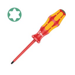 surubelnita TORX VDE TX15 80 mm WERA 167 i cu maner Kraftform antirostogolire pentru echipamente electrice si tablouri electrice 05006172001