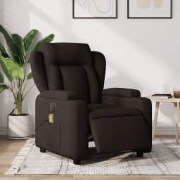 Fotoliu electric de masaj rabatabil, maro închis, textil GartenMobel Dekor