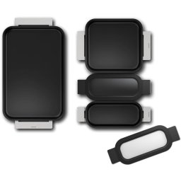 Set 4 tavi cu manere BOSCH Pro Induction Flex Pan HEZ9FF040 - 17007157, otel inoxidabil, 3 straturi antiadezive