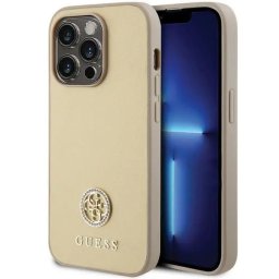 Husa Husă rigidă Strass Metal Logo pentru iPhone 15 Pro (6.1") – auriu