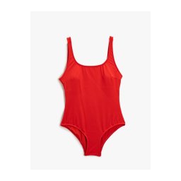 Curele acoperite cu guler în formă de U, costume de baie de bază Koton
