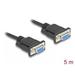 Cablu serial RS-232 DB9 M-M 5m Negru, Delock 86826