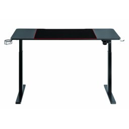Birou gaming electric Serioux Elysium, dimensiuni: 1400x600x730mm, greutate suportata: 60 kg, reglare electrica pe inaltime inaltime ajustabila: 750 - 1210 mm, putere 100~240V, max. Viteza: 25 mm/s, 1 mouse Pad inclus, suport casti, suport cana/pahar,