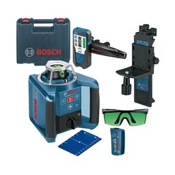 Bosch - GRL 300 HVG + LR 1G + WM 4 + RC1 - Nivela laser rotativa, 100 m, +/- 0.1 mm/m, 150, 300, 600 rot/min, receptor, proiectie verticala, valiza plastic
