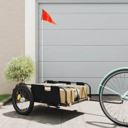 Remorca de bicicleta, negru, textil oxford si fier GartenMobel Dekor