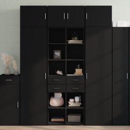 Dulap înalt, negru, 70x42,5x185 cm, lemn prelucrat GartenMobel Dekor