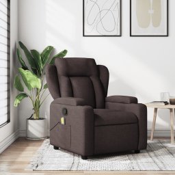 Fotoliu de masaj rabatabil, maro închis, material textil GartenMobel Dekor