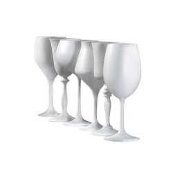 GAMBIT - Pahare vin sticla cristalina vopsite ALB MAT (set 6 pahare)