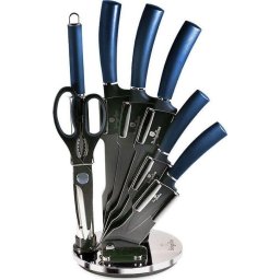 Set de cutite cu suport, BH 2564, 8 bucati, maner Aquamarine