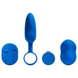 Platanomelón Mobi - set vibrator wireless cu acumulator - 2 piese - albastru