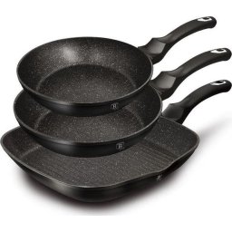 Tigai si seturi Set 3 tigai marmorate Black Silver Collection BH 6157 20 24 28cm