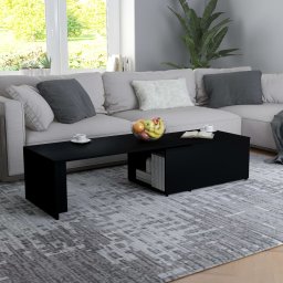 Masuta de cafea, negru, 150 x 50 x 35 cm, PAL GartenMobel Dekor