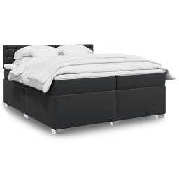 Pat box spring cu saltea, negru, 200x200 cm, piele ecologica GartenMobel Dekor
