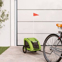 Remorca de bicicleta animale companie, verde textil oxford/fier GartenMobel Dekor