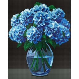 Set goblen cu diamante AB, cu sasiu, Hortensii stralucitoare, 40x50 cm