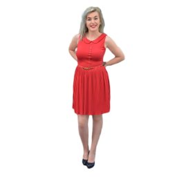 Rochie de primavara-vara, lejera, tinereasca. de culoare rosie (Marime: 42, Culoare: ROSU)