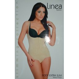 Body modelator de culoare bej, negru, cu bretele reglabile (Marime: 46, Culoare: BEJ)