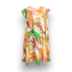 Rochie Midi Bumbac Imprimeu Colorat Tip A - Verde